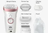 Braun Silk-Ãpil 9 9-720 Epilator for Women for Long-Lasting Hair Removal, White/Bronze